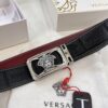 Versace Belt 2023 New Arrival Genuine Top Grain Calfskin Leather Belt with Medusa Head Embossing, Fashion Luxury Brand Double-Sided Wearable Design, Soft Leather Feel, 3.8cm Width, Stainless Steel Hardware