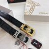 Versace Belt 2023 New Arrival Genuine Top Grain Calfskin Leather Belt with Medusa Head Embossing, Fashion Luxury Brand Double-Sided Wearable Design, Soft Leather Feel, 3.8cm Width, Stainless Steel Hardware