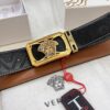 Versace Belt, New Style, Top-Quality Full-Grain Calfskin with Medusa Embossing, Fashionable Design, Soft Leather Feel, Reversible Use, Medusa Stainless Steel Hardware, 3.8cm Width