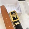 Versace Belt, New Style, Top-Quality Full-Grain Calfskin with Medusa Embossing, Fashionable Design, Soft Leather Feel, Reversible Use, Medusa Stainless Steel Hardware, 3.8cm Width