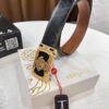 Versace Belt, New Style, Top-Quality Full-Grain Calfskin with Medusa Embossing, Fashionable Design, Soft Leather Feel, Reversible Use, Medusa Stainless Steel Hardware, 3.8cm Width