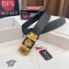 Versace Belt, New Style, Genuine Top Layer Cowhide with Medusa Head Embossing, Soft Leather, Fashion Streetwear Design, 3.8cm Width, Premium Quality with NXP Anti-Counterfeit Chip