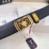 Versace Automatic Buckle Belt, Custom Embossed Top Grain Imported Leather, 3.5cm Width, Premium Business Formal Belt with NXP Anti-Counterfeit Chip