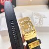Versace Automatic Buckle Belt, Custom Embossed Top Grain Imported Leather, 3.5cm Width, Premium Business Formal Belt with NXP Anti-Counterfeit Chip