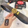 Versace Belt, New Arrival, Top-Quality Full-Grain Calfskin with Medusa Embossing, Fashionable Dual-Sided Design, Soft Leather Feel, Stainless Steel Hardware, 3.8cm Width