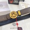 Versace Belt, New Arrival, Top-Quality Full-Grain Calfskin with Medusa Embossing, Fashionable Dual-Sided Design, Soft Leather Feel, Stainless Steel Hardware, 3.8cm Width
