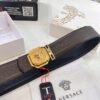 Versace Belt New Arrival Genuine Top-Grade Cowhide Fashion Belt with Medusa Head Embossing Double-Sided Wearable Soft Leather Men's Waistband 3.8cm Width Stainless Steel Hardware