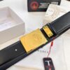 Versace Belt, Original Factory Order, Genuine Mold, Italian Imported Cross-grain Calfskin, 3.8cm Width, Hong Kong Tax-free Gift Box with NXP RFID Tag (Verifiable on Official Website)