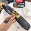 Versace-style Genuine Crocodile Grain Top-layer Calfskin Belt, Hollow Stainless Steel Hardware, Original Factory Direct Supply