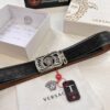 Versace Belt, New Arrival, Genuine Top-Layer Cowhide with Medusa Embossed Head, Fashion Streetwear Style, Soft Leather Texture, 3.8cm Width, Premium Quality with NXP Anti-Counterfeit Chip