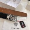 Versace Belt, New Arrival, Genuine Top-Layer Cowhide with Medusa Embossed Head, Fashion Streetwear Style, Soft Leather Texture, 3.8cm Width, Premium Quality with NXP Anti-Counterfeit Chip