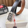 Versace Belt, New Arrival, Genuine Top-Layer Cowhide with Medusa Embossed Head, Fashion Streetwear Style, Soft Leather Texture, 3.8cm Width, Premium Quality with NXP Anti-Counterfeit Chip