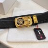 Versace Automatic Buckle Belt, Custom Embossed Top-Grade Imported Calfskin with Fine Grain, 3.5cm Width