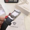 Versace Automatic Buckle Belt, Custom Embossed Top Grain Imported Leather with Fine Calfskin, 3.5cm Width