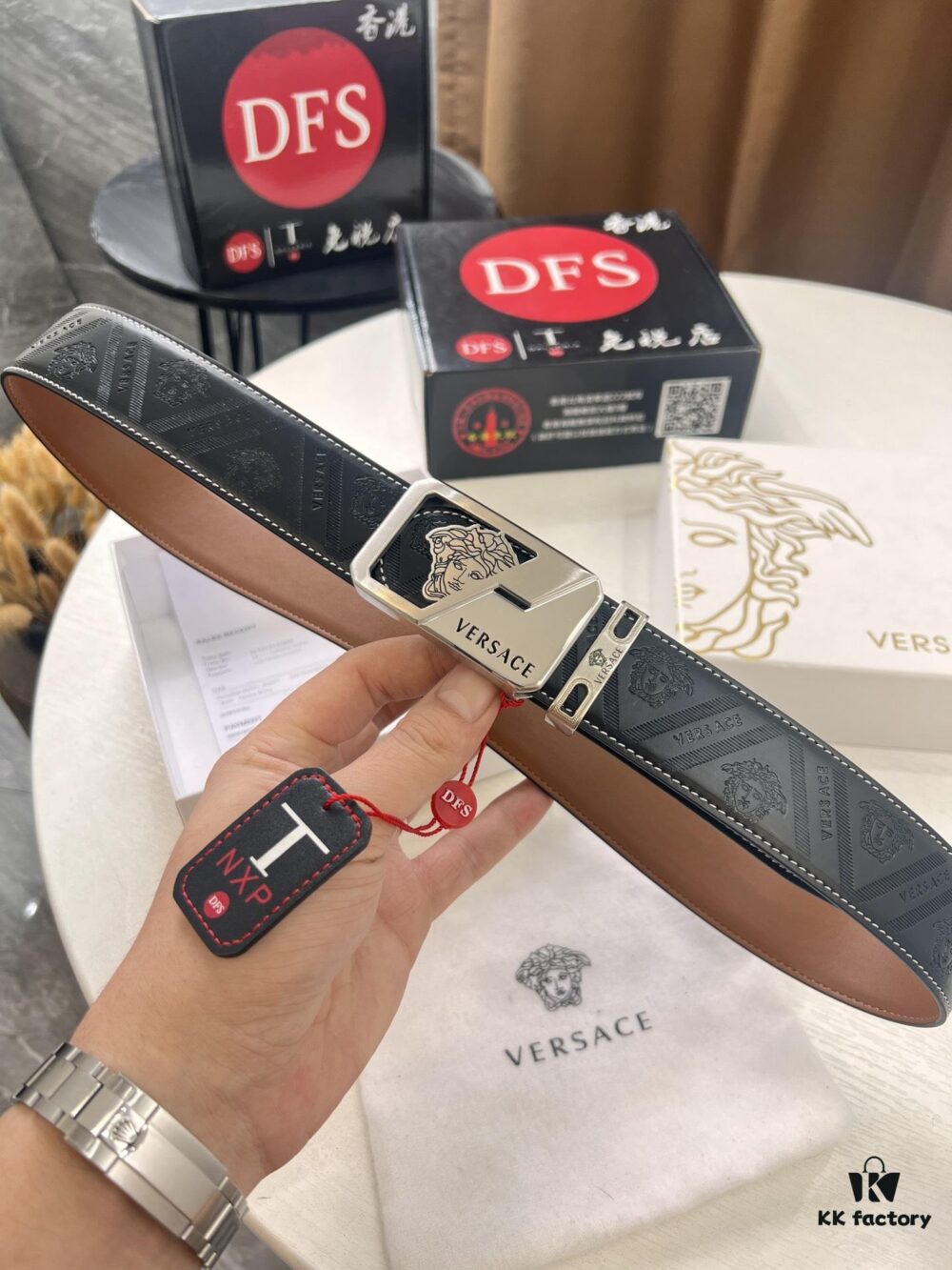 Versace Belt New Arrival Genuine Top Grain Cowhide with Medusa Head Embossing Fashion Luxury Brand Men's Belt 3.8cm Width Soft Leather with Premium Metal Hardware