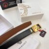 Versace Belt New Model, Top-Quality Genuine Leather with Medusa Head Embossing, Fashionable Brand Belt with Soft Leather Feel and Steel Hardware