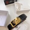 Versace Belt New Model, Top-Quality Genuine Leather with Medusa Head Embossing, Fashionable Brand Belt with Soft Leather Feel and Steel Hardware