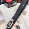 Versace Belt, New Arrival, Top-Quality Genuine Leather with Medusa Head Embossing, Fashionable Design, Soft Full-Grain Cowhide, Premium Stainless Steel Hardware, 3.8cm Width