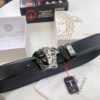 Versace Medusa Belt - Original Order, Italian Imported Calfskin with Crocodile Texture, 3.8cm Width, Authentic Hardware, Hong Kong Duty-Free Gift Box