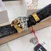Versace Medusa Belt - Original Factory Order, Italian Imported Calfskin with Crocodile Texture, 3.8cm Width, Authentic Hardware and NXP Anti-Counterfeit Chip
