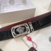 Versace Medusa Leather Belt - Original Factory Order, Italian Imported Top Grain Calfskin, Wine Red Plain Weave, 3.8cm Width