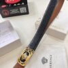 Versace Medusa Leather Belt - Original Factory Order, Italian Imported Top Grain Calfskin, Wine Red Plain Weave, 3.8cm Width