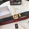 Versace Medusa Belt - Original Factory Direct, Italian Imported Top Grain Calfskin, Wine Red Plain Texture, 3.8cm Width