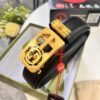 Gucci Automatic Buckle Belt, Embossed Full-Grain Cowhide, 3.5cm Width, Top-Quality Business Formal Belt with NXP Anti-Counterfeit Chip