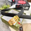 Gucci Automatic Buckle Belt, Embossed Full-Grain Cowhide, 3.5cm Width, Top-Quality Business Formal Belt with NXP Anti-Counterfeit Chip