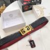 Versace Genuine Leather Belt with Medusa Head Buckle, Italian Imported Top Grain Calfskin, 3.8cm Width, Duty-Free Authenticity Verified by NXP Chip