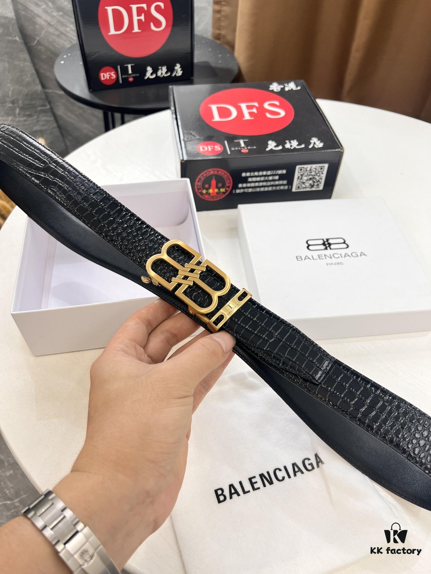Balenciaga Hong Kong Tax-Free T Gift Box 🎁 (NXP RFID Recognizable Official Website. Genuine Anti-Counterfeit Chip) BB Automatic Stainless Steel Brushed Hardware New Arrival South African Imported Crocodile Pattern Full-Grain Leather Made Automatic Slide Rail No Hole
