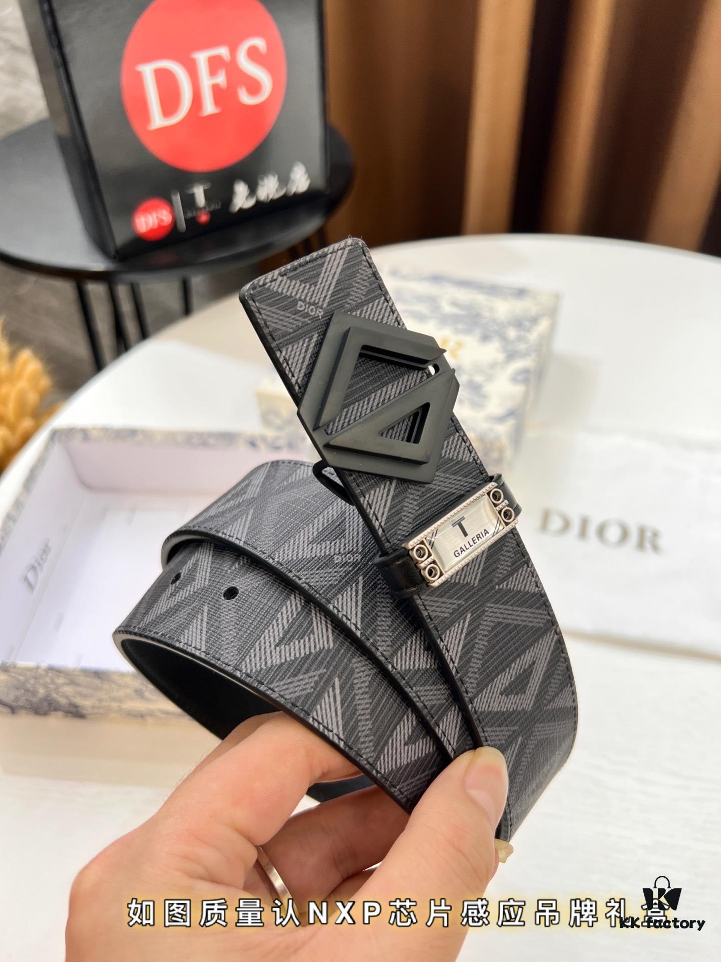 Dior D Belt, Hong Kong Duty-Free Gift Set (NXP RFID Tag with Official Anti-Counterfeit Chip, Verifiable on Website)