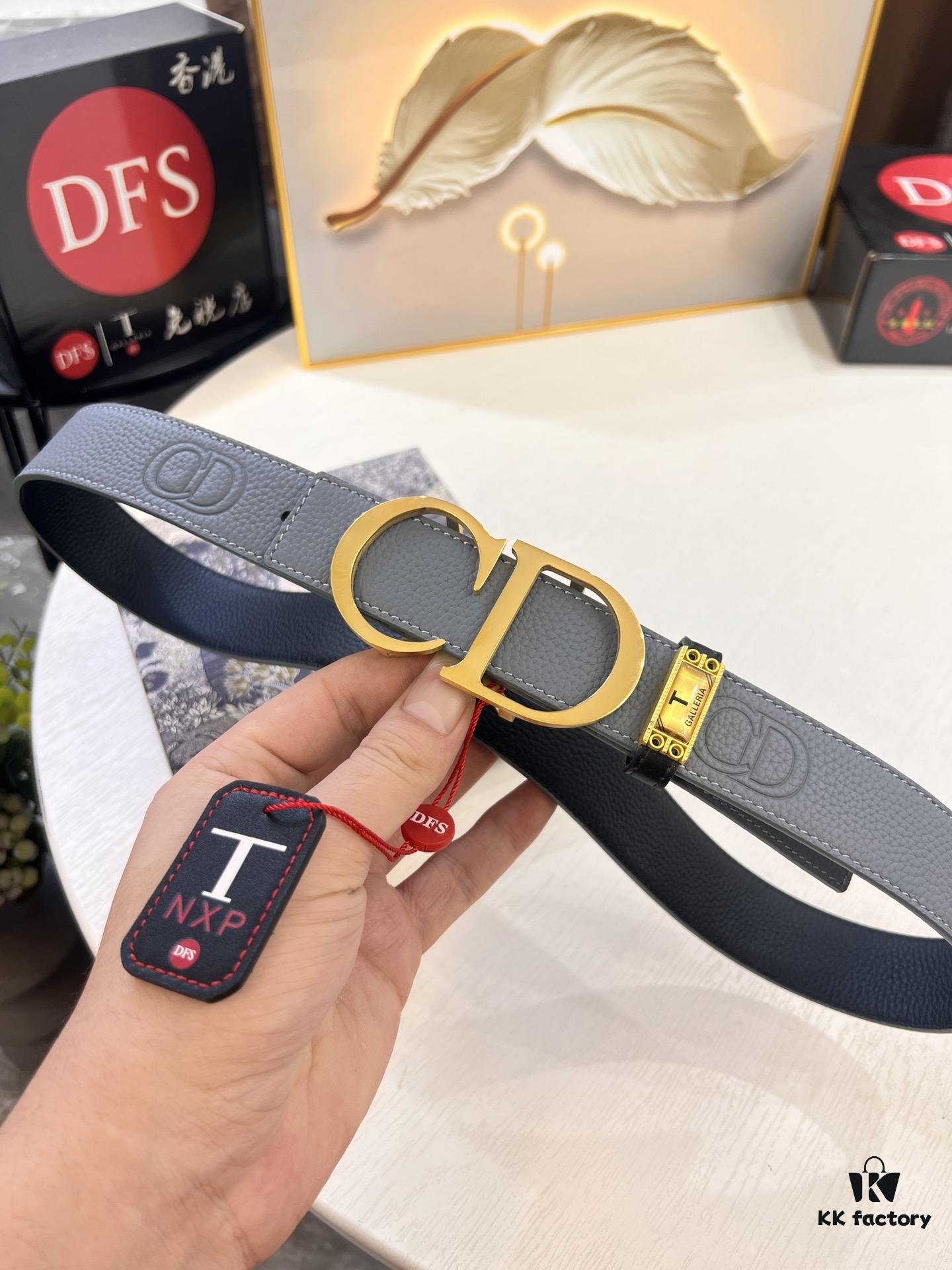Dior D Belt, Hong Kong Duty-Free Gift Box 🎁 (NXP RFID Tag with Official Website Verification, Authentic Anti-Counterfeit Chip)