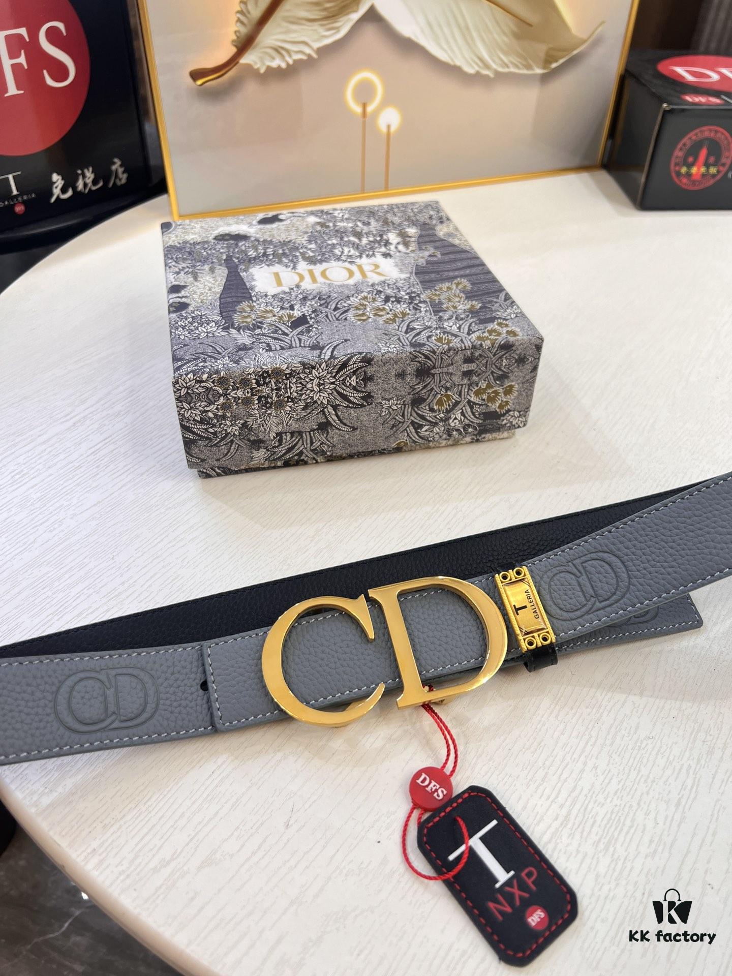 Dior D Belt, Hong Kong Duty-Free Gift Box 🎁 (NXP RFID Tag with Official Website Verification, Authentic Anti-Counterfeit Chip)