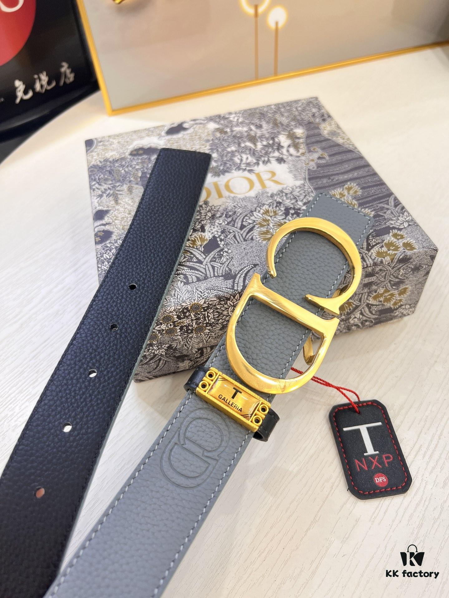 Dior D Belt, Hong Kong Duty-Free Gift Box 🎁 (NXP RFID Tag with Official Website Verification, Authentic Anti-Counterfeit Chip)