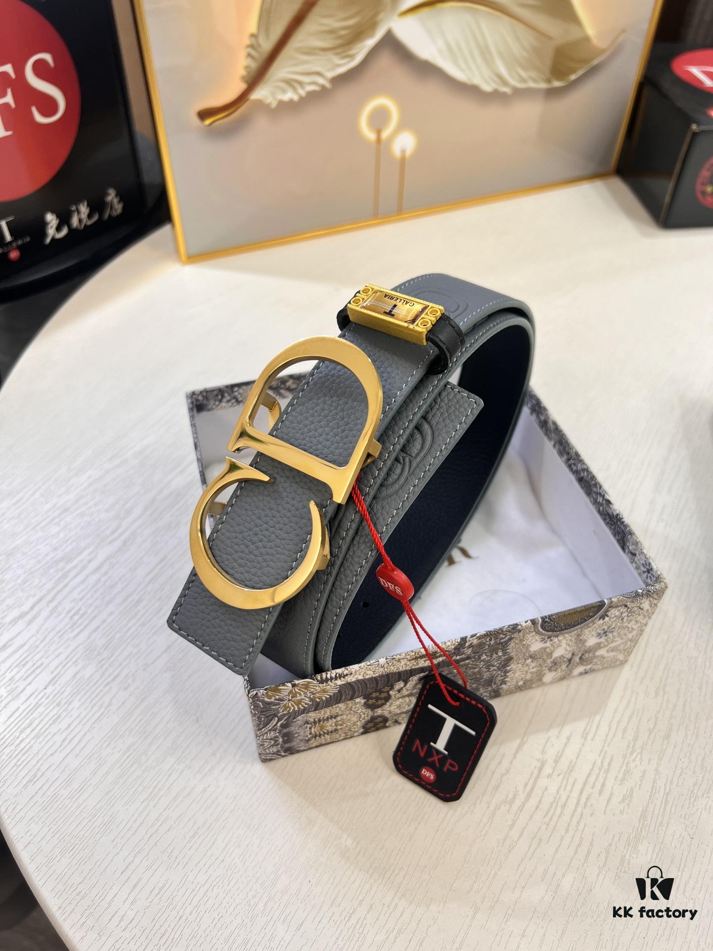 Dior D Belt, Hong Kong Duty-Free Gift Box 🎁 (NXP RFID Tag with Official Website Verification, Authentic Anti-Counterfeit Chip)