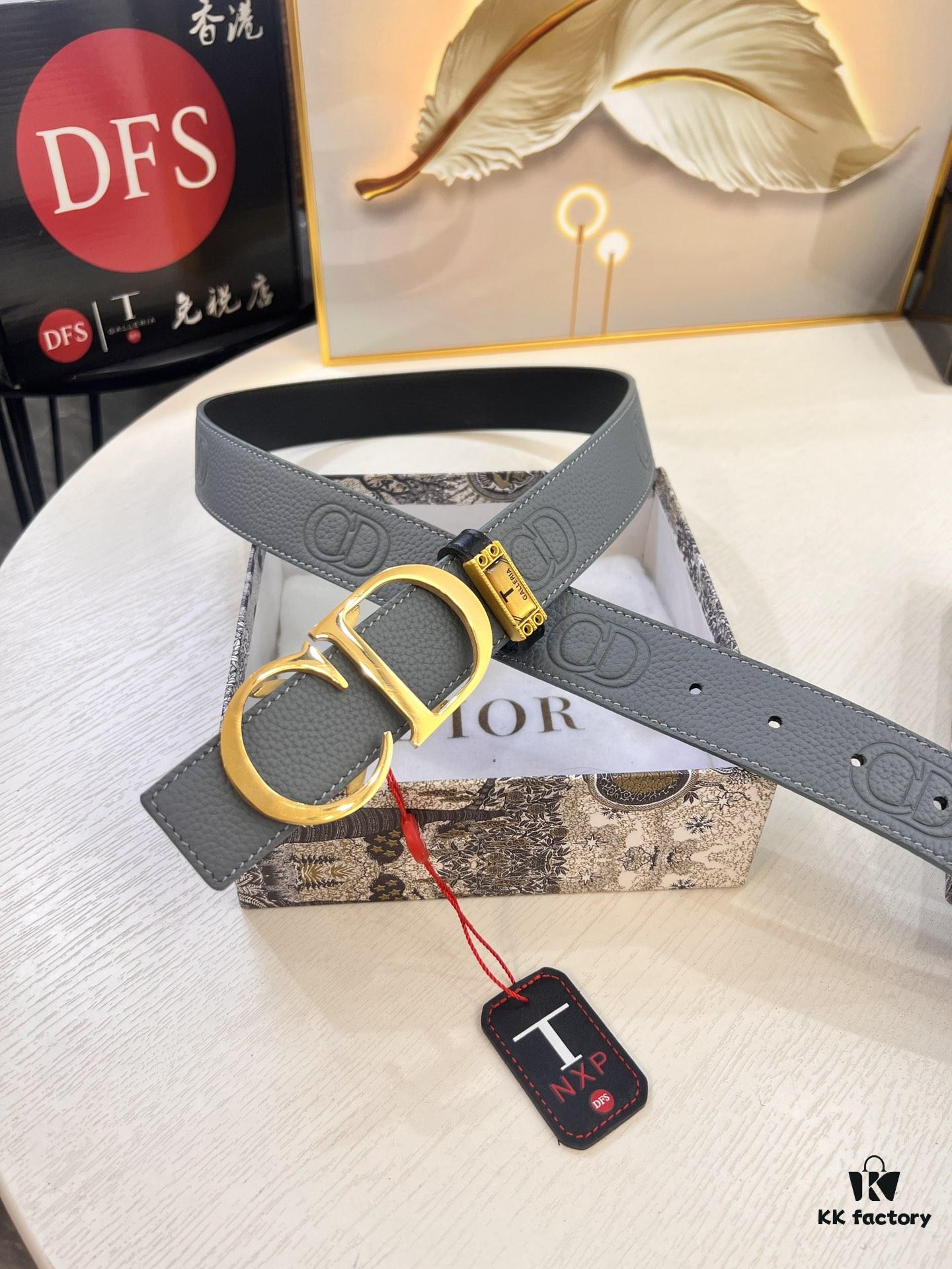 Dior D Belt, Hong Kong Duty-Free Gift Box 🎁 (NXP RFID Tag with Official Website Verification, Authentic Anti-Counterfeit Chip)