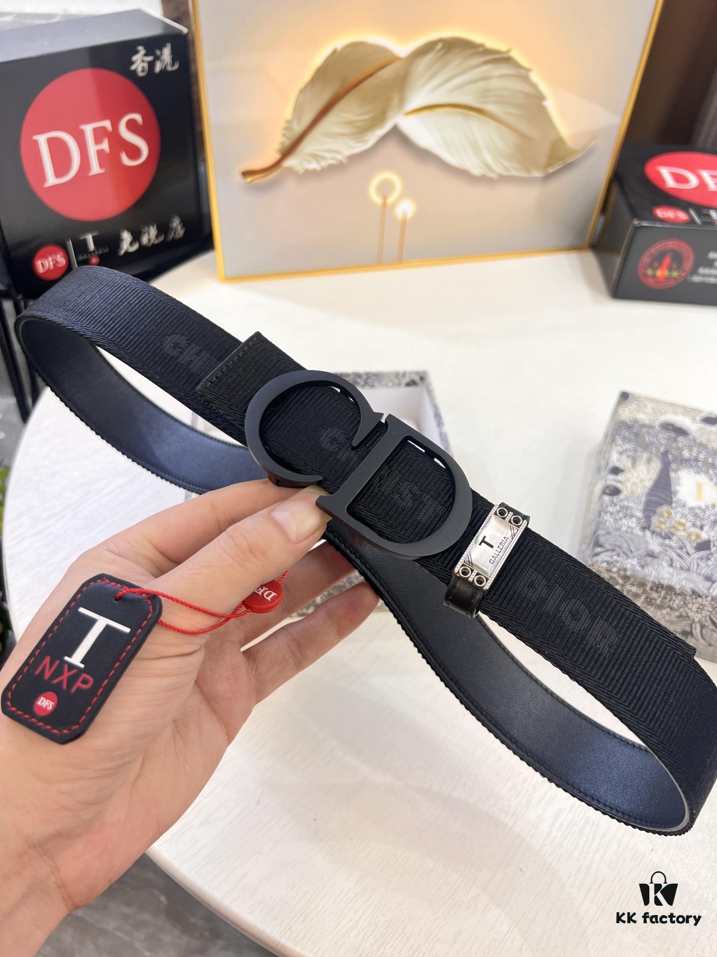 Dior D Belt, Hong Kong Duty-Free Gift Box 🎁 (NXP RFID Tag with Official Website Verification, Authentic Anti-Counterfeit Chip)