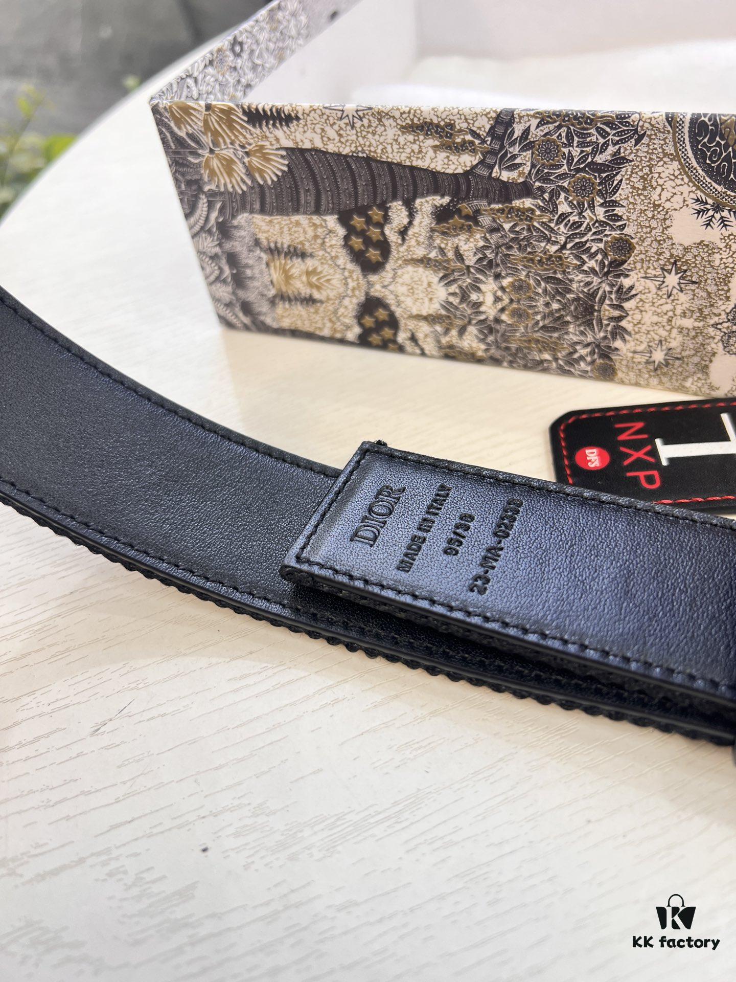 Dior D Belt, Hong Kong Duty-Free Gift Box 🎁 (NXP RFID Tag with Official Website Verification, Authentic Anti-Counterfeit Chip)