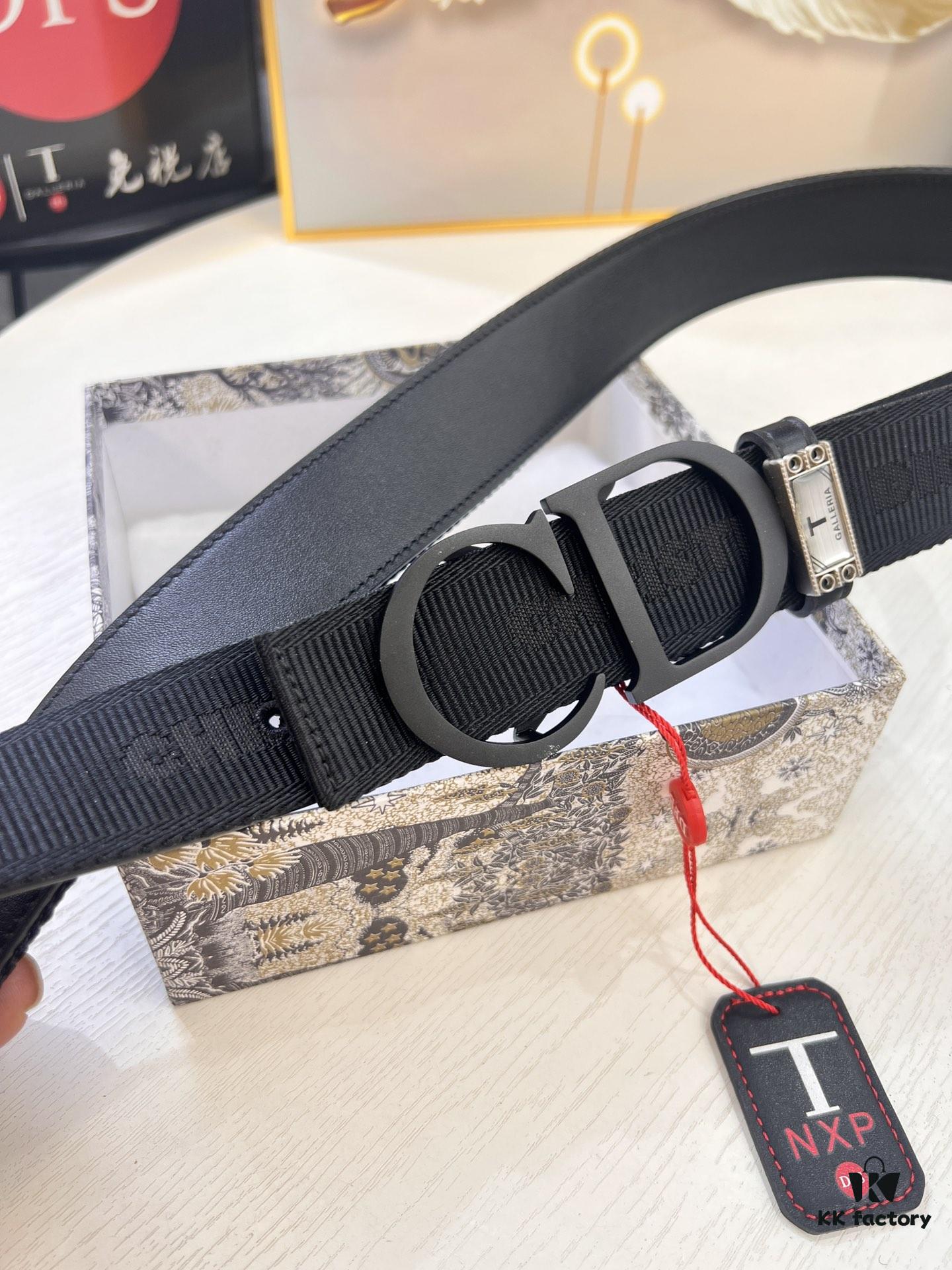 Dior D Belt, Hong Kong Duty-Free Gift Box 🎁 (NXP RFID Tag with Official Website Verification, Authentic Anti-Counterfeit Chip)