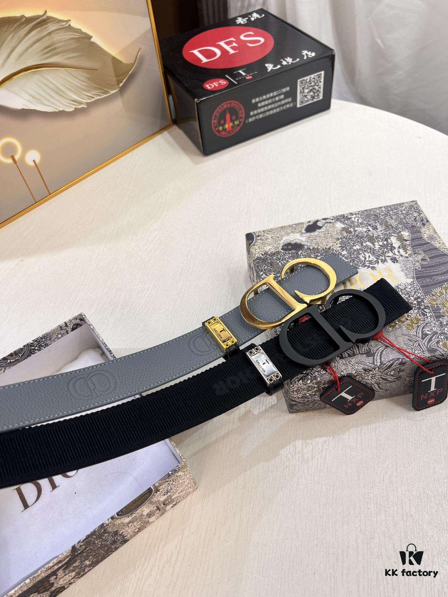 Dior D Belt, Hong Kong Duty-Free Gift Box 🎁 (NXP RFID Tag with Official Website Verification, Authentic Anti-Counterfeit Chip)
