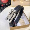 Burberry Automatic Buckle Belt, Genuine Top-Layer Calfskin, 3.5cm Width, Polished Stainless Steel Hardware, Slide-Adjustment Design