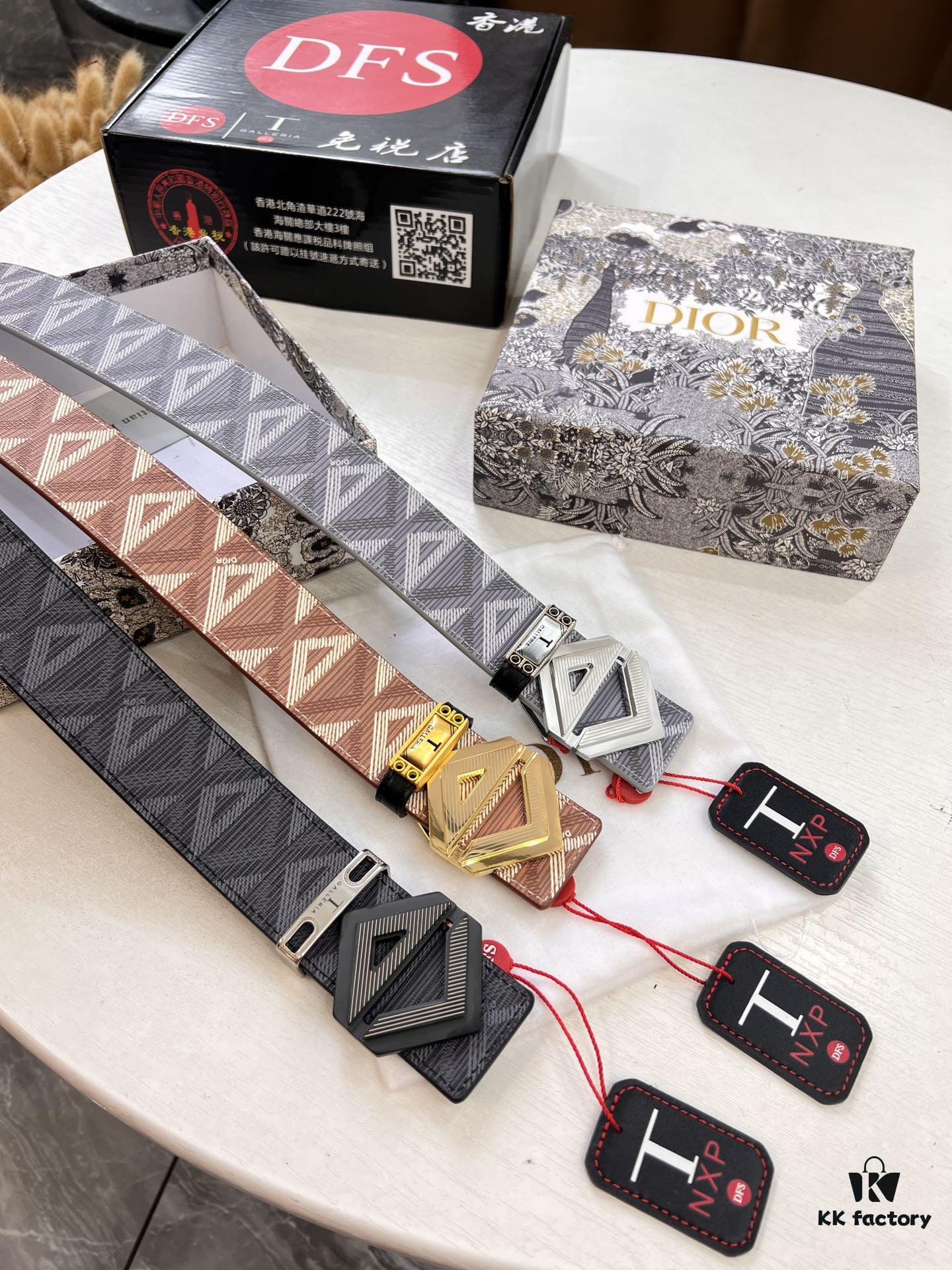 Dior D Belt, Hong Kong Duty-Free Gift Box 🎁 (NXP Tag with Anti-Counterfeit Chip, Verifiable on Official Website)