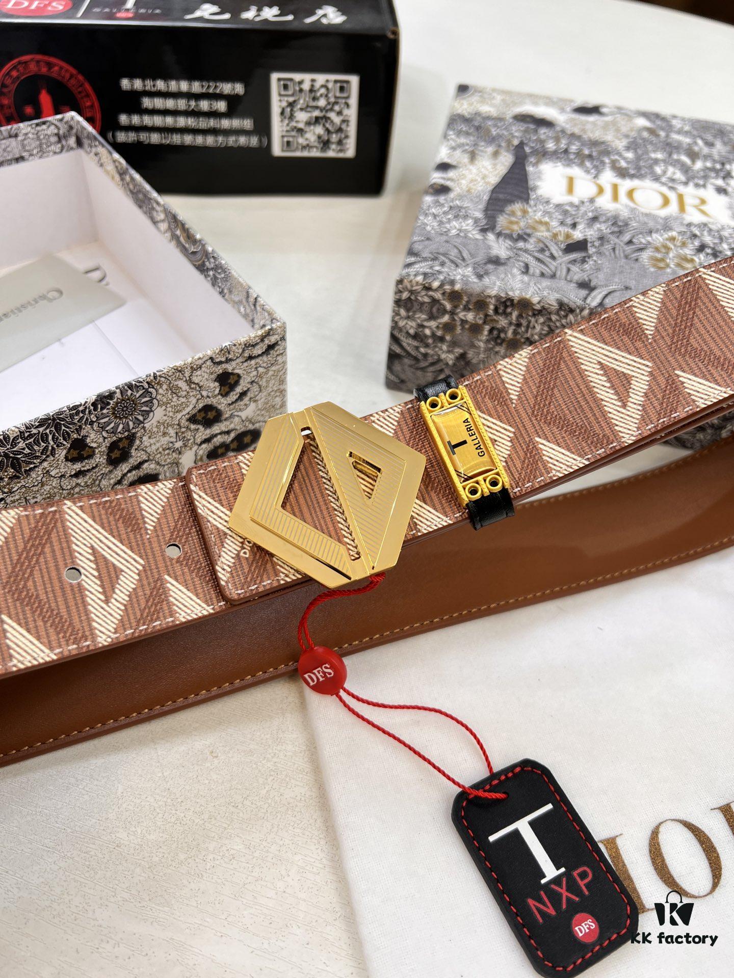 Dior D Belt, Hong Kong Duty-Free Gift Box (NXP Tag with Anti-Counterfeit Chip, Authentic Verification via Official Website)