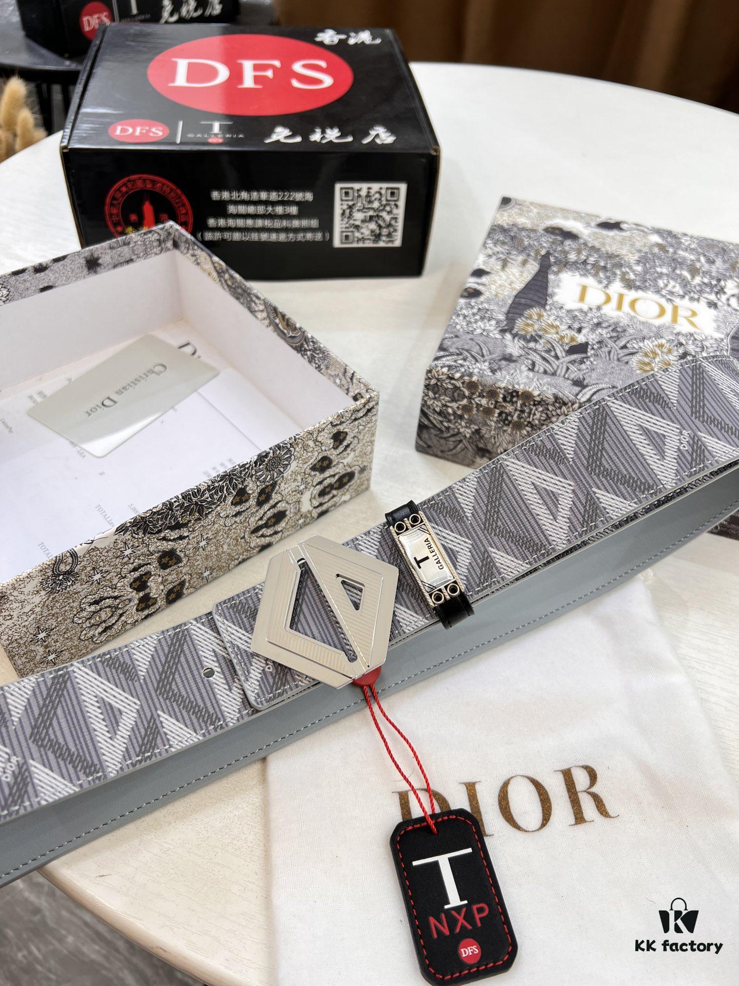 Dior D Belt, Hong Kong Duty-Free Gift Set (NXP RFID Tag with Official Website Verification, Authentic Anti-Counterfeit Chip)
