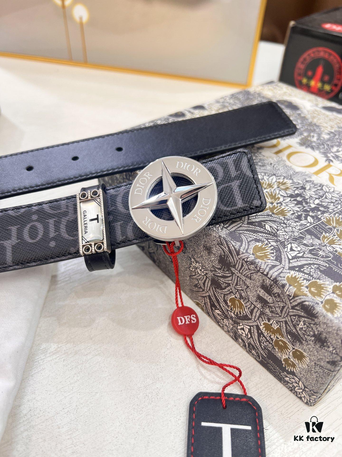 Dior D Belt, Hong Kong Duty-Free Gift Box 🎁 (NXP Tag with Anti-Counterfeit Chip, Authentic Website Verification)