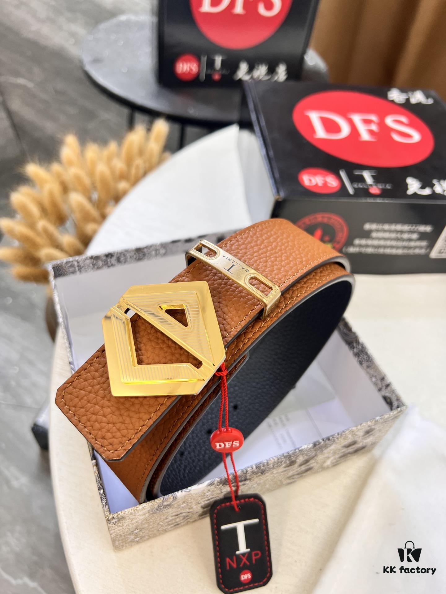 Dior D Belt, Hong Kong Duty-Free Gift Box 🎁 (NXP RFID Tag with Official Anti-Counterfeit Chip, Verifiable on Website), Unisex Leather Belt with Polished Metal Buckle
