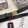 Dior Women's Leather Belt, Imported French Leather, 3.0cm Width, High-Ion Plated Stainless Steel Buckle, Anti-Counterfeit Chip Verified