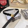 Dior Women's Leather Belt, Imported French Leather, 3.0cm Width, High-Ion Plated Stainless Steel Buckle, Anti-Counterfeit Chip Verified