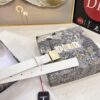 Dior Women's Leather Belt, Imported French Leather, 3.0cm Width, High-Ion Plated Stainless Steel Buckle, Anti-Counterfeit Chip Verified